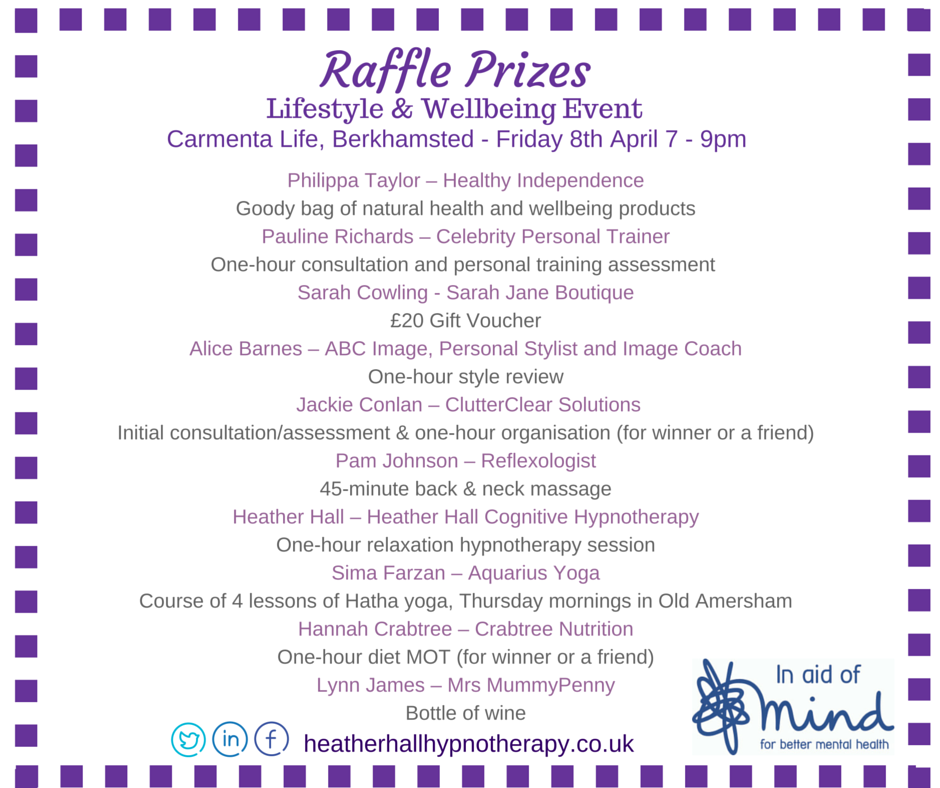 Raffle prizes event in Berkhamsted